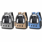 Vetsuno Explorer pet backpack in Charcoal Grey, Sand Khaki and Ocean Blue