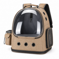 Vetsuno Explorer pet backpack in Sand Khaki with transparent front window