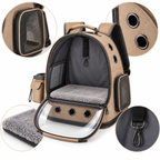 Vetsuno Explorer breathable pet backpack with mesh panels, ventilation holes and safety tether