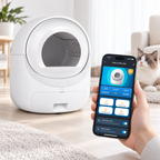 Vetsuno SmartClean Elite self-cleaning litter box with smartphone app control