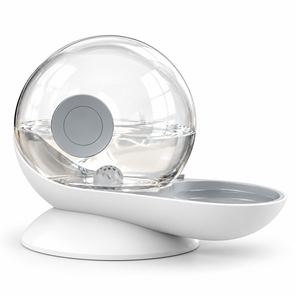 Vetsuno SmartFlow 2.8L gravity water dispenser in gray on a white background