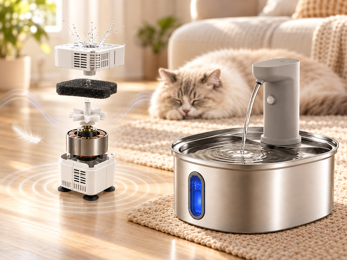 Vetsuno SmartFlow 3.2L pet fountain with low-noise pump design