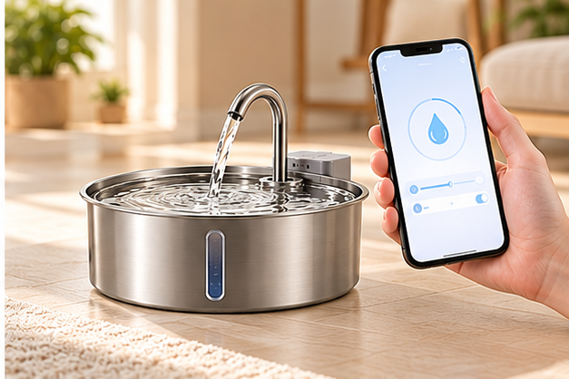 Vetsuno SmartFlow 7L pet fountain with smartphone app support